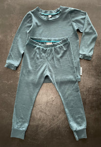 Merino Crew Pyjamas - Soft Teal - 2-3 years