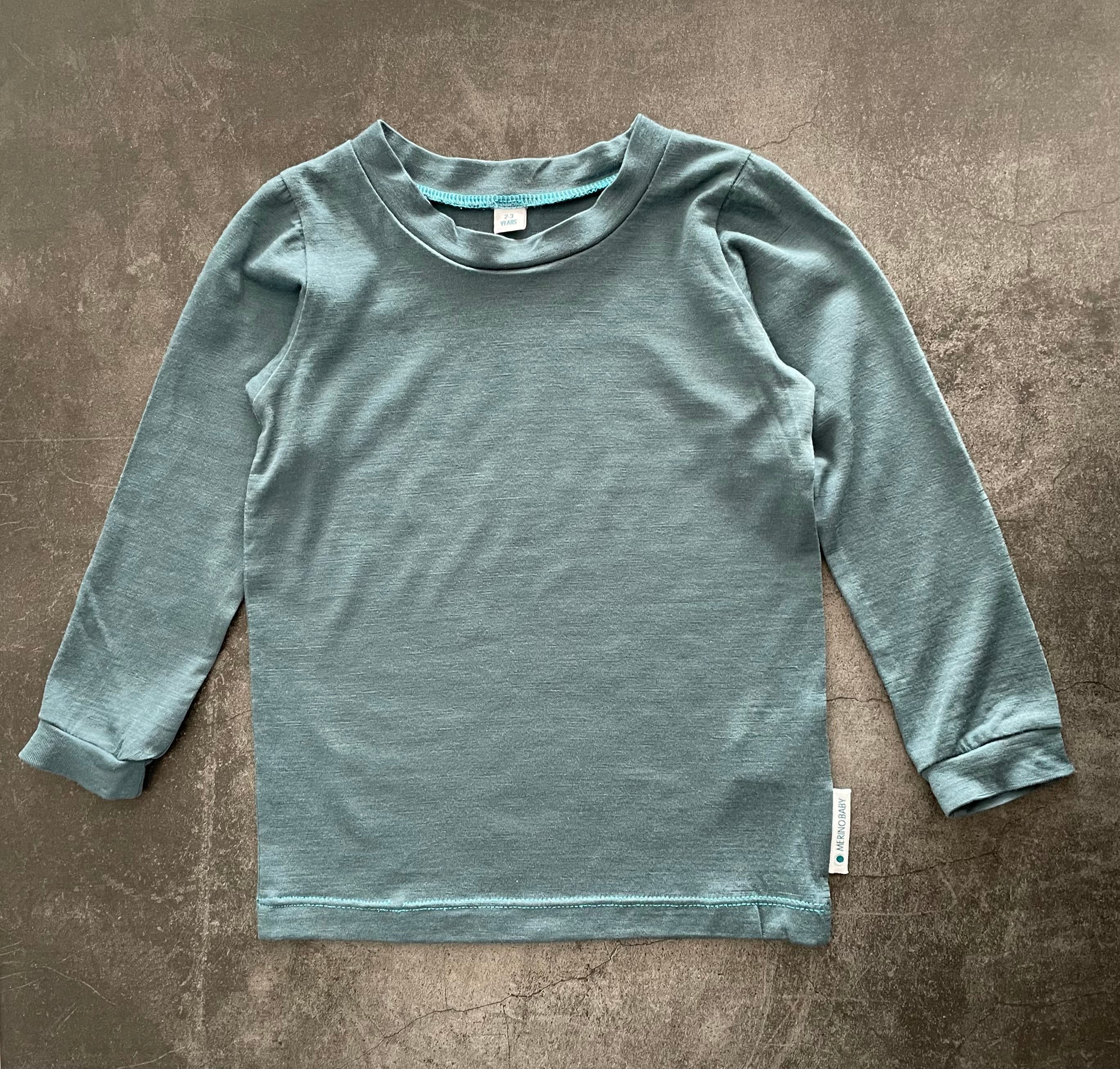 Merino Crew Pyjamas - Soft Teal - 2-3 years